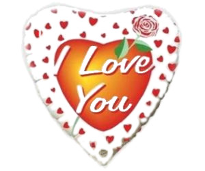 FM Сердце Я тебя люблю Роза 18"/45 см 