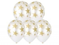 14"(Belbal)Шелкография металл белый,Звезды золото