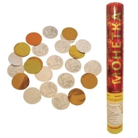 Пневмохлопушка в мет. тубе, МОНЕТКА НА СЧАСТ, 30см