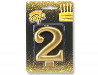 Свеча Цифра Золото 2