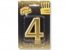 Свеча Цифра Золото 4  