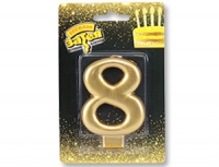 Свеча Цифра Золото 8