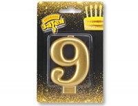 Свеча Цифра Золото 9