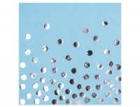 Салфетки Горошек серебро 33*33 / 6 шт. 