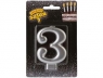 Свеча Цифра Золото 3