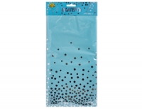 Скатерть п/э фольг Горошек серебро 130х180см.