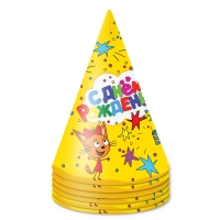 Колпак Три Кота /6 шт желтый