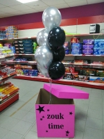 Коробка с шарами "Сюрприз"розовая №9