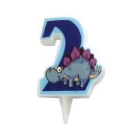 Свеча Цифра 2 Динозавр
