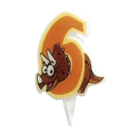 Свеча Цифр 6 Динозавр